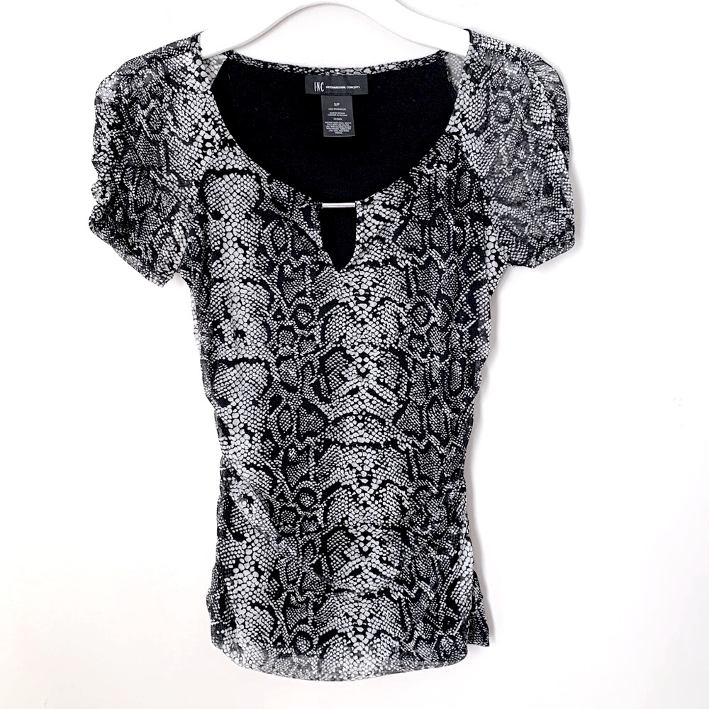 INC size S snake print top - Picture 3 of 12